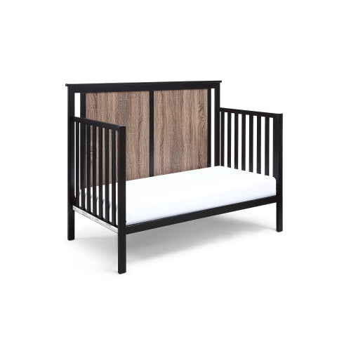 4-in-1 Convertible Crib Black/Vintage Walnut