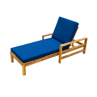 U_Style Acacia Wood Adjustable Backrest Outdoor Lounge Chair