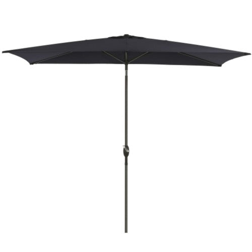 6.5 x 10 ft Black Rectangular Patio Umbrella with Crank, Tilt, Polyester UV-Resistant Canopy for Pool, Backyard & Patio (Without base)