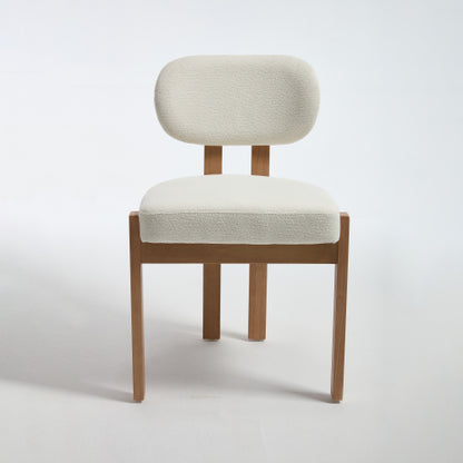 Wooden Dining Chairs Set of 2, Modern Fabric Upholstered Dining Room Chairs, Farmhouse Kitchen Chairs