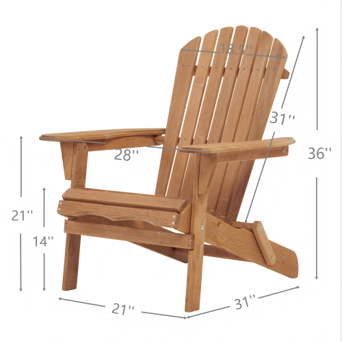 Outdoor Wooden Folding Chair Set of 2 with Pre-Assembled BackRest, Wood Patio Chair for Garden Backyard Porch Pool Deck Firepit