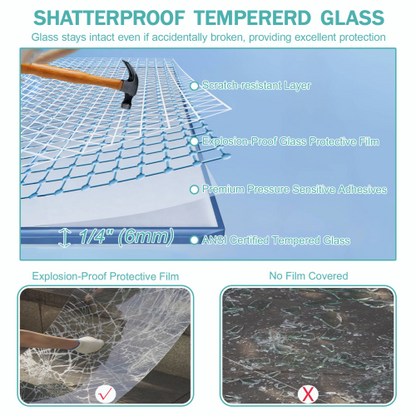 56"-60" W x 58" H Double Sliding Bathtub Shower Door, Semi-Frameless Bypass Tub Door, 1/4" (6mm) Tempered Glass with Explosion-Proof Film, Adjustable Aluminum Alloy Frame, Brushed Nickel 24D03-T60BNX