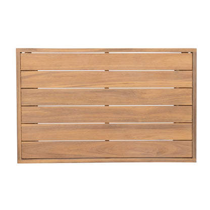 Patio Acacia Wood Chat Set, Club Chair + Coffee Table with Water-resistant Cushion, Teak + Beige