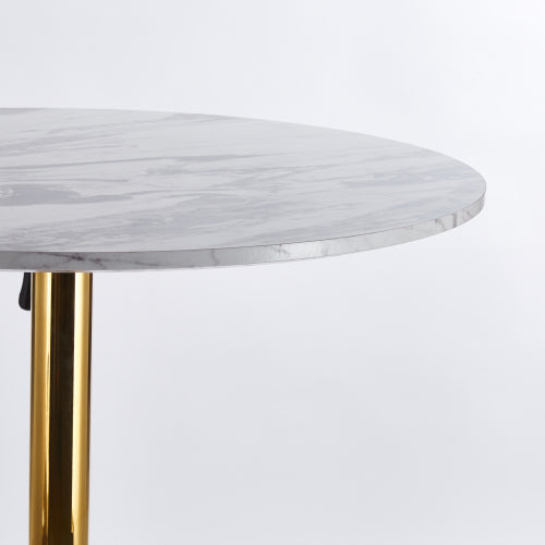 31.5inch  folding GOLDEN AND WHITE Tulip BAR Table Mid-century BAR  Table for 2-4 people With Round Mdf Table Top, Pedestal BAR  Table,  MDF top