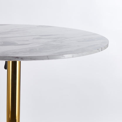 31.5inch  folding GOLDEN AND WHITE Tulip BAR Table Mid-century BAR  Table for 2-4 people With Round Mdf Table Top, Pedestal BAR  Table,  MDF top