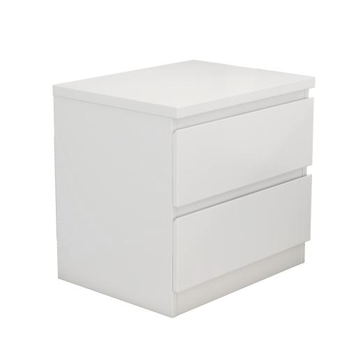 19.7inch White Nightstand with 2 Drawers, Handle Free Storage Side Table for Bedroom