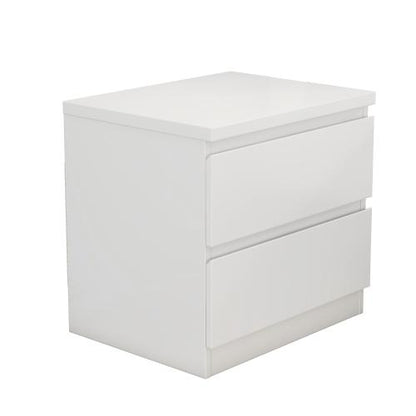 19.7inch White Nightstand with 2 Drawers, Handle Free Storage Side Table for Bedroom