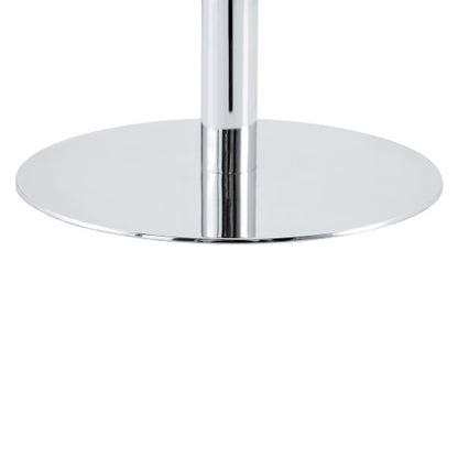 Rock slab circular tabletop non adjustable (39 inches high) bar table, bar table with silver legs and base (white)