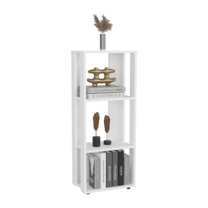 Eco 39inch  Tall Four-Tier Bookcase Storage Cabinet, White
