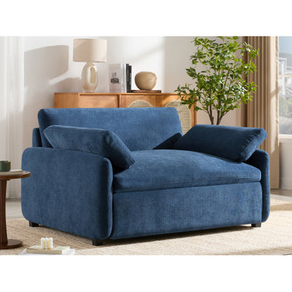 50*43 Inch Oversized Deep-Seat Chenille Single Lounge Chair with Pillows