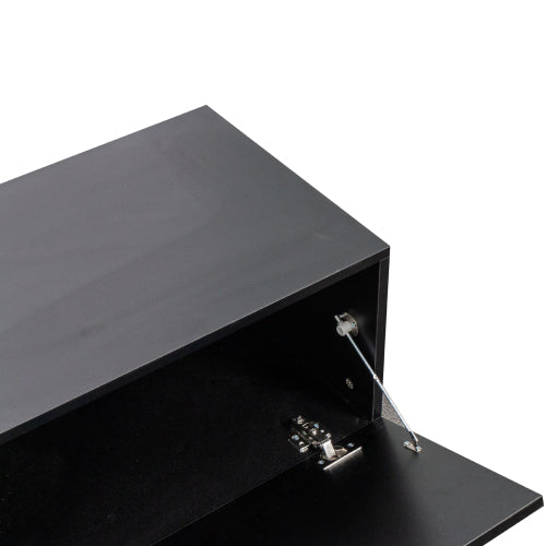 Wall Mount Floating Melamine TV Console Drop Down Hidden Cabinet Media Storage Shelf