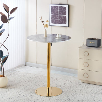 31.5inch  folding GOLDEN AND WHITE Tulip BAR Table Mid-century BAR  Table for 2-4 people With Round Mdf Table Top, Pedestal BAR  Table,  MDF top
