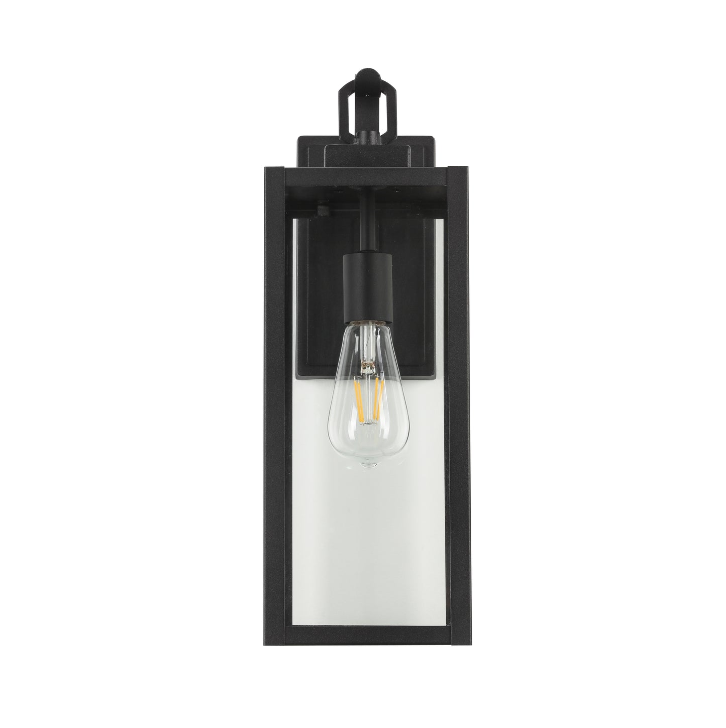 1-Light Matte Black Aluminum not Motion Sensing Outdoor Hardwired Wall Sconce with No Bulb Included