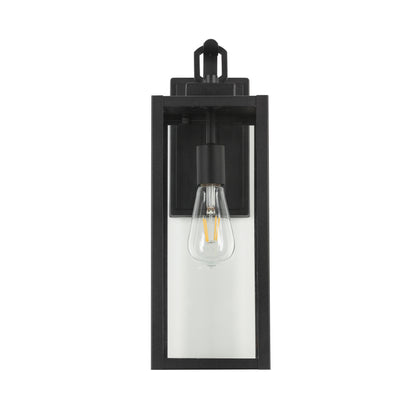 1-Light Matte Black Aluminum not Motion Sensing Outdoor Hardwired Wall Sconce with No Bulb Included