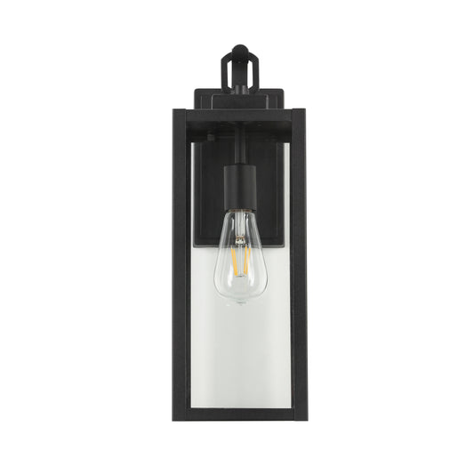 1-Light Matte Black Aluminum not Motion Sensing Outdoor Hardwired Wall Sconce with No Bulb Included