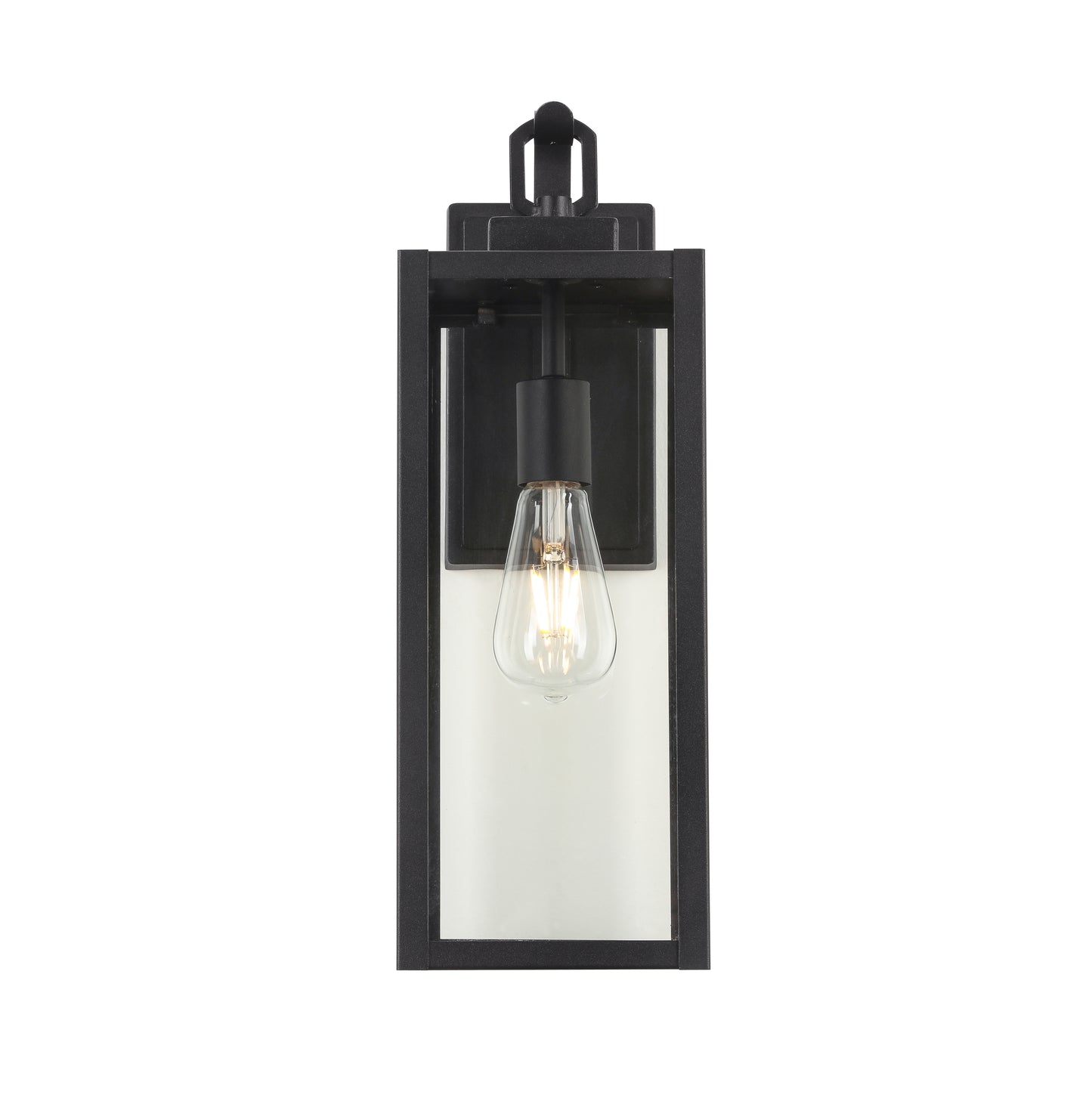 1-Light Matte Black Aluminum not Motion Sensing Outdoor Hardwired Wall Sconce with No Bulb Included