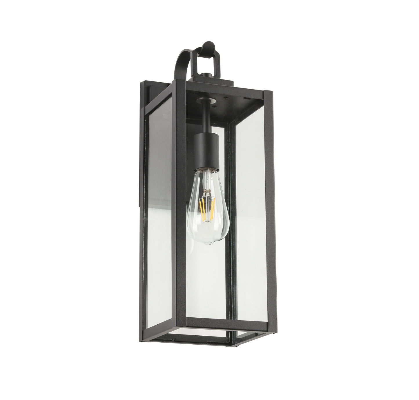1-Light Matte Black Aluminum not Motion Sensing Outdoor Hardwired Wall Sconce with No Bulb Included
