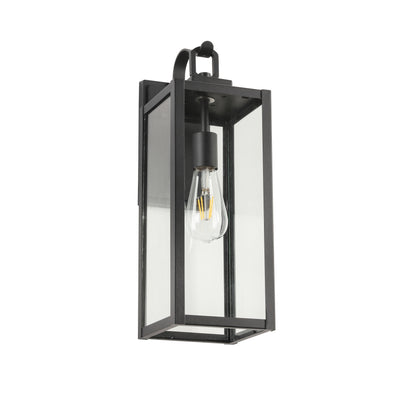 1-Light Matte Black Aluminum not Motion Sensing Outdoor Hardwired Wall Sconce with No Bulb Included