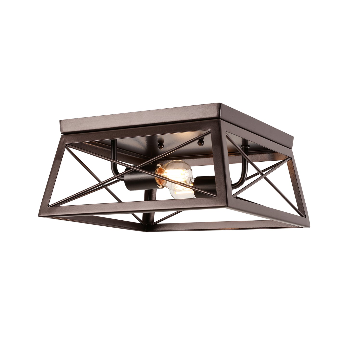 2-Light Oil Rubbed Bronze Vintage Farmhouse Interior Ceiling Fixture