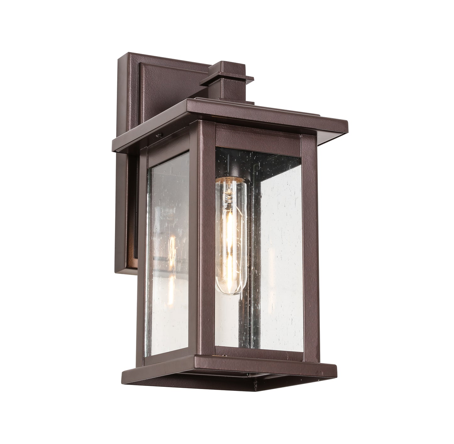 1-Light Oil Rubbed Bronze not Motion Sensing Outdoor Hardwired Wall Lantern Sconce with No Bulbs Included