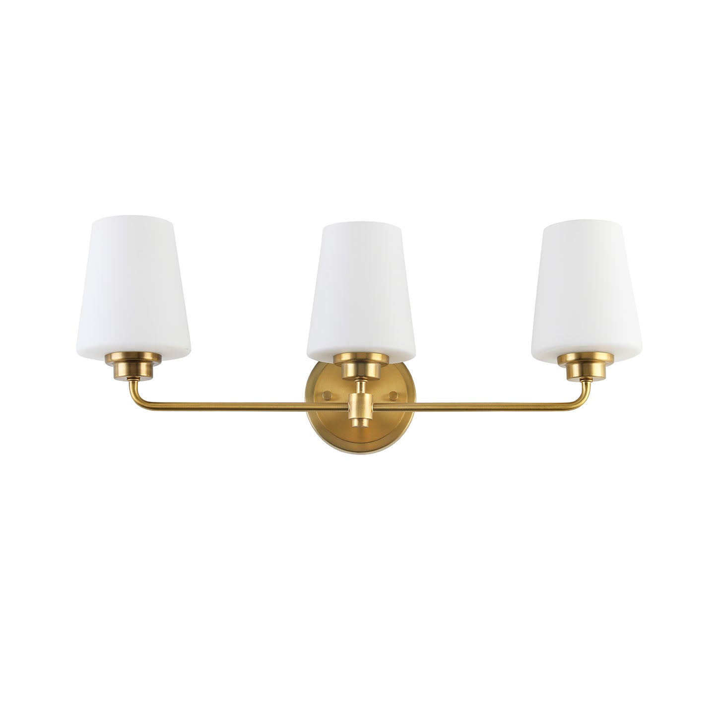22.5 in. W 3-Light White Plus Gold Bathroom Vanity Light with Shade