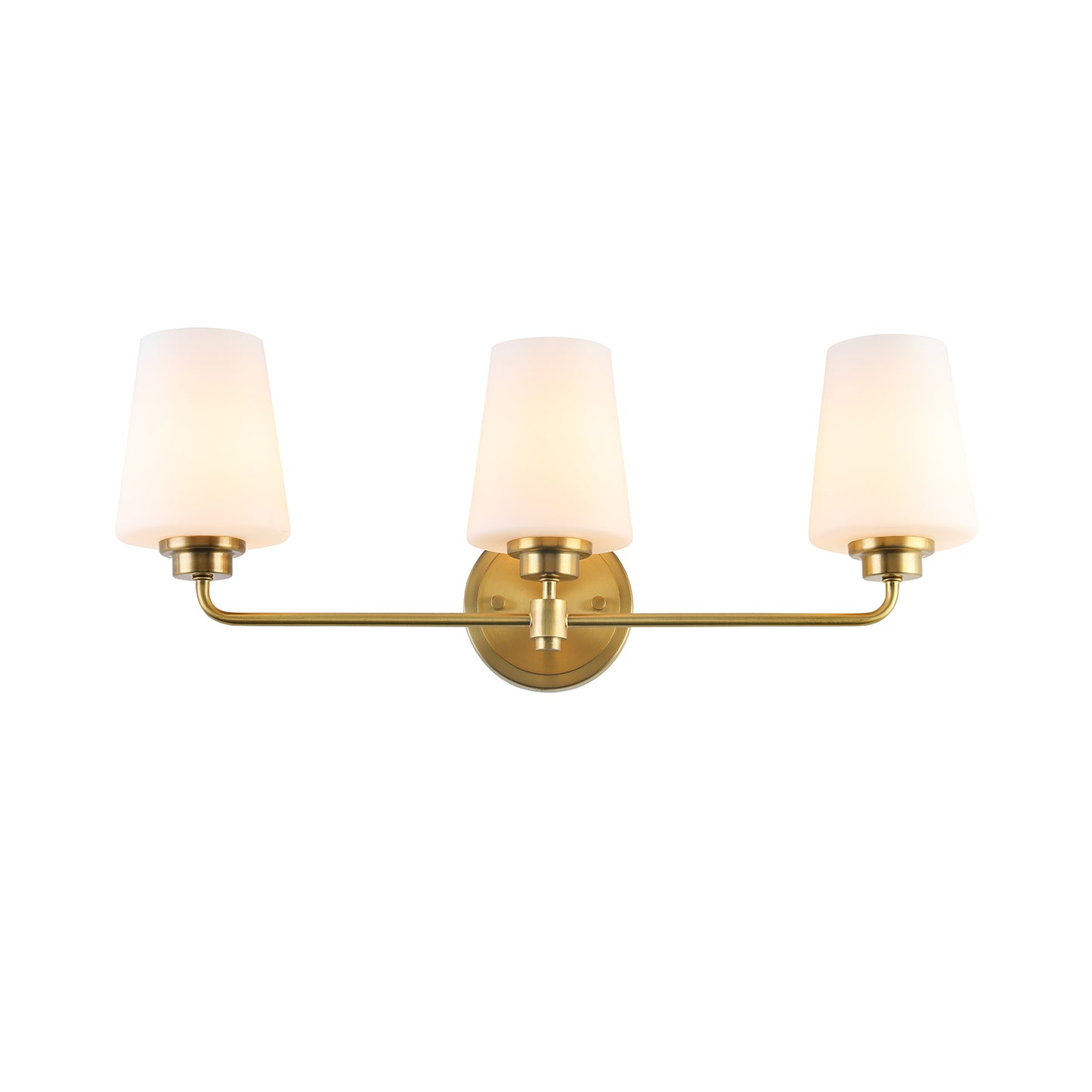 22.5 in. W 3-Light White Plus Gold Bathroom Vanity Light with Shade
