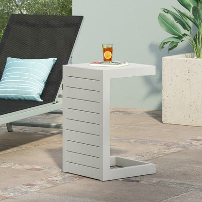 outdoor table C-SHAPED TABLE WHITE