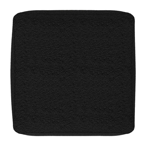 24 Inch Square Black Boucle Ottoman Pouf Footrest Accent Stool
