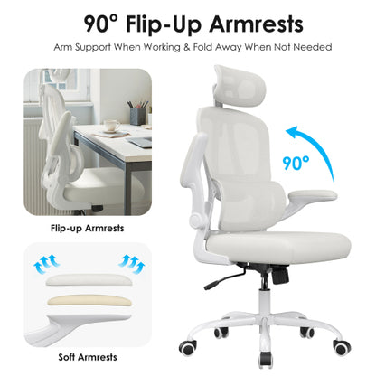 Chair, Desk Chair with Headrest and Lumbar Support, High Back Swivel Home Office Chair with Headrest for Home Office Bedroom, Gifts