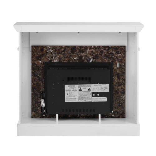 Electric Fireplace with Mantel, Fireplace Mantel, Fireplace Heater Freestanding, Realistic Stacked Stone Surround with Remote Control Timer LED Flame