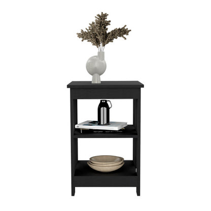 3-Tier End Table with Open Storage Shelves, Modern Side Table Nightstand for Living Room Bedroom Small Space