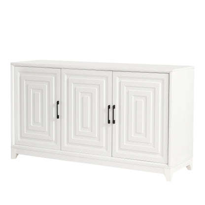 TV Stand for TVs up to 65 Inches, Modern Entertainment Center Media Console Cabinet with 2 Spacious Storage Space, Solid Wood Legs for Living room