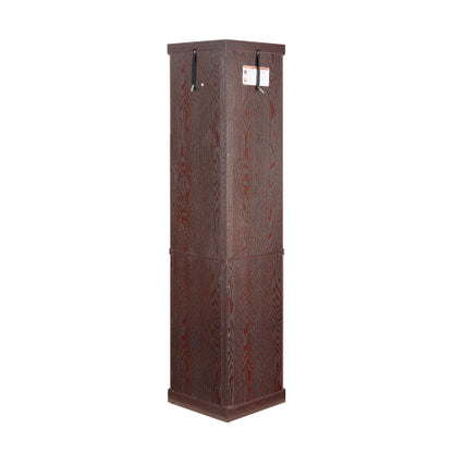 Dark Cherry Corner Lighted Glass Display Cabinet Adjustable Shelf Magnetic Closure Home Wine Collectibles Showcase