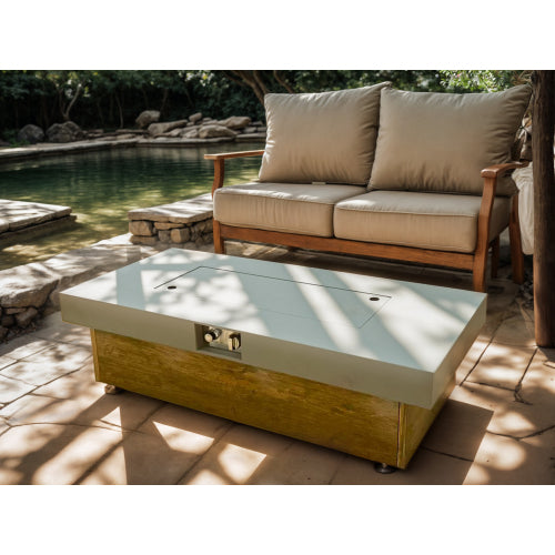 48_inch Iron Fire Pit Table with Wood Grain