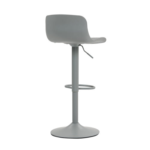Bar Stools Set of 2  Modern PU Leather Counter Height Barstools with Back, Height Adjustable Swivel Kitchen Island Chairs, Armless, Large Base-Gray