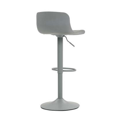 Bar Stools Set of 2  Modern PU Leather Counter Height Barstools with Back, Height Adjustable Swivel Kitchen Island Chairs, Armless, Large Base-Gray