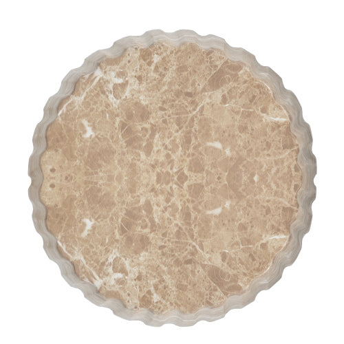 Outdoor Cleme Carved Side Table, Gold