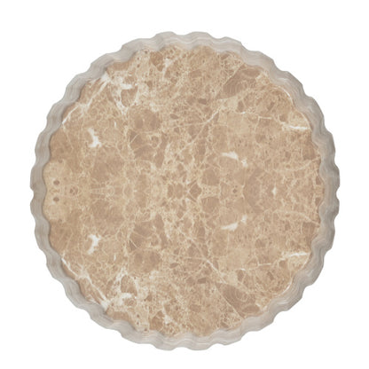 Outdoor Cleme Carved Side Table, Gold