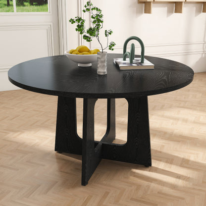 47 Inch Round Wood Grain Dining Table
