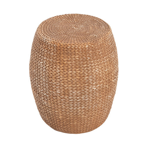 Nydia Outdoor Patio Drum-Shaped MGO Side Table, Brown