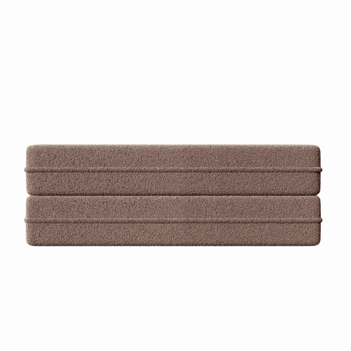 Brown Convertible Sherpa-Fleece Full-Size Floor Sofa-Bed 15 inch  Height with 2 Pillows No-Assembly