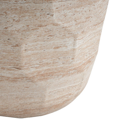 Outdoor/Indoor Lightweight Concrete Side Table,Travertine Finish
