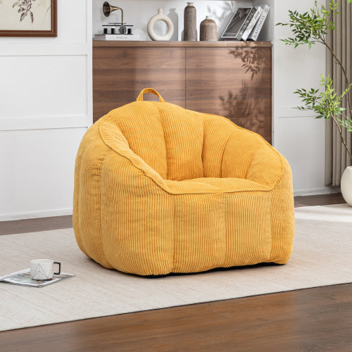 Corduroy Giant Bean Bag Chair Sofa with Armrests for Adults & Teens