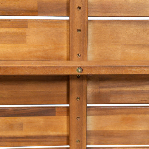 Outdoor Acacia Wood Dining Table,Teak Finish+ Brown Wicker