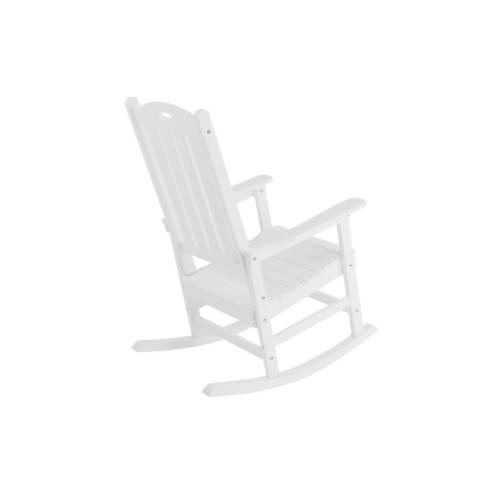 Rocking chair white color, suitable for all seasons: Outdoor lounge chair, made of sturdy HIPS material