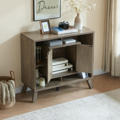 Sideboard Bookcase Cabinet with 4 Open Shelves and 2 Doors