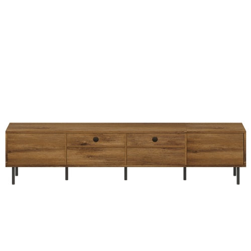 78.7 inch Natural Mid Century TV Stand 2 Drawer Media Console Supports Up To 85 Inch TV