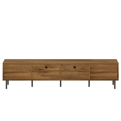 78.7 inch Natural Mid Century TV Stand 2 Drawer Media Console Supports Up To 85 Inch TV
