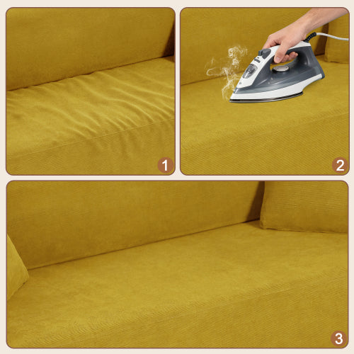 3-Seater Boneless Corduroy Sofa, No Assembly for Compact Spaces