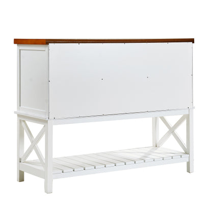 Bar cabinet Console Table with 2-Door Cabinet & 1 Drawers, Coffee Bar, Wine rack,Entryway Table with Storage Shelf, Sofa Tables Buffet Sideboard for Kitchen, Hallway, Dining, Living Room, White